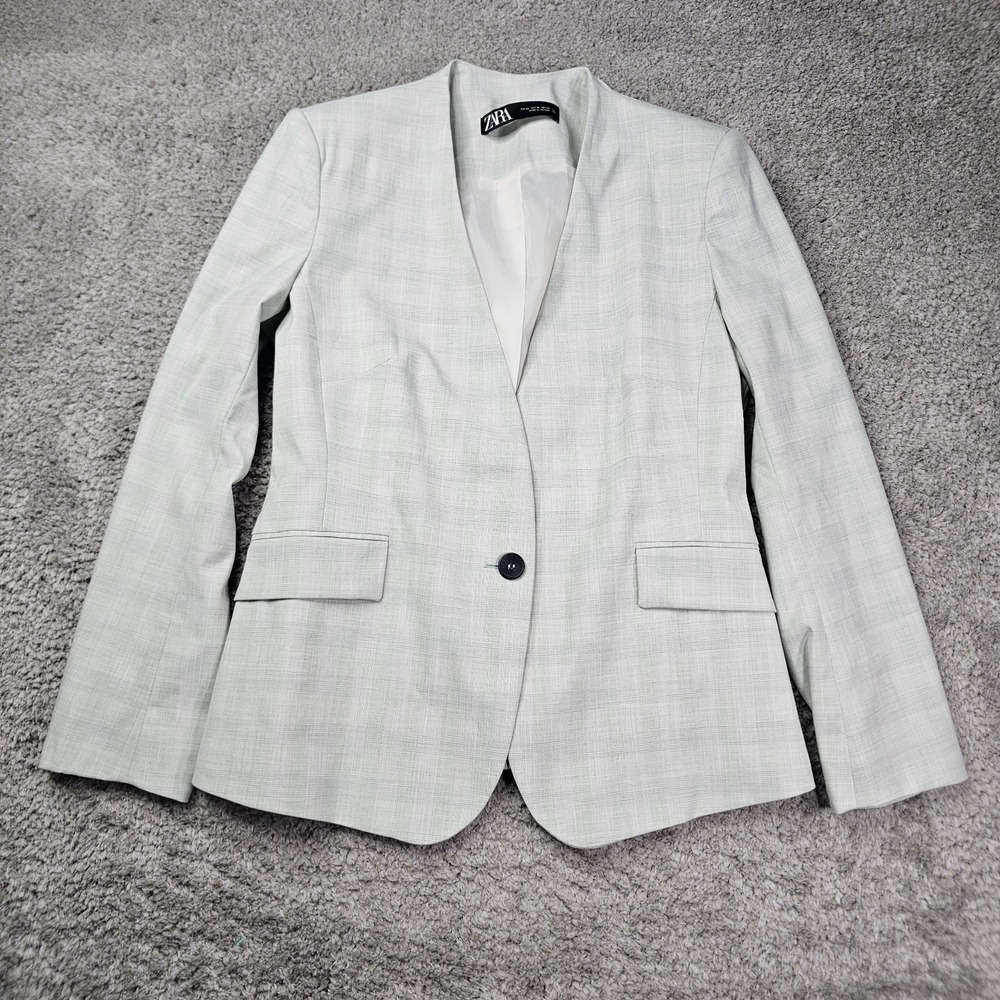 Zara Womens Blazer US 10 Tailored One Button Career Jacket